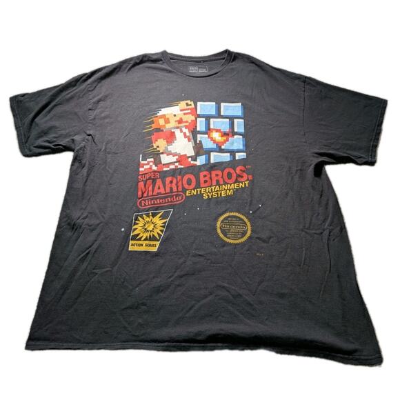 Men’s Super Mario Bros. Nintendo Entertainment System Black Shirt Size XL - Picture 1 of 4